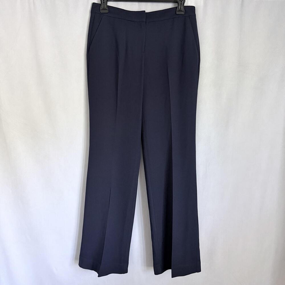St. John Pants Womens 2 Navy Knit Straight Leg Lined Dress Career Work